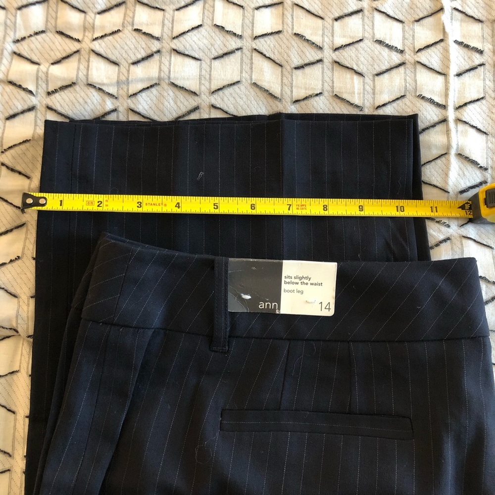 LOFT Mid rise Black pin striped boot leg trouser